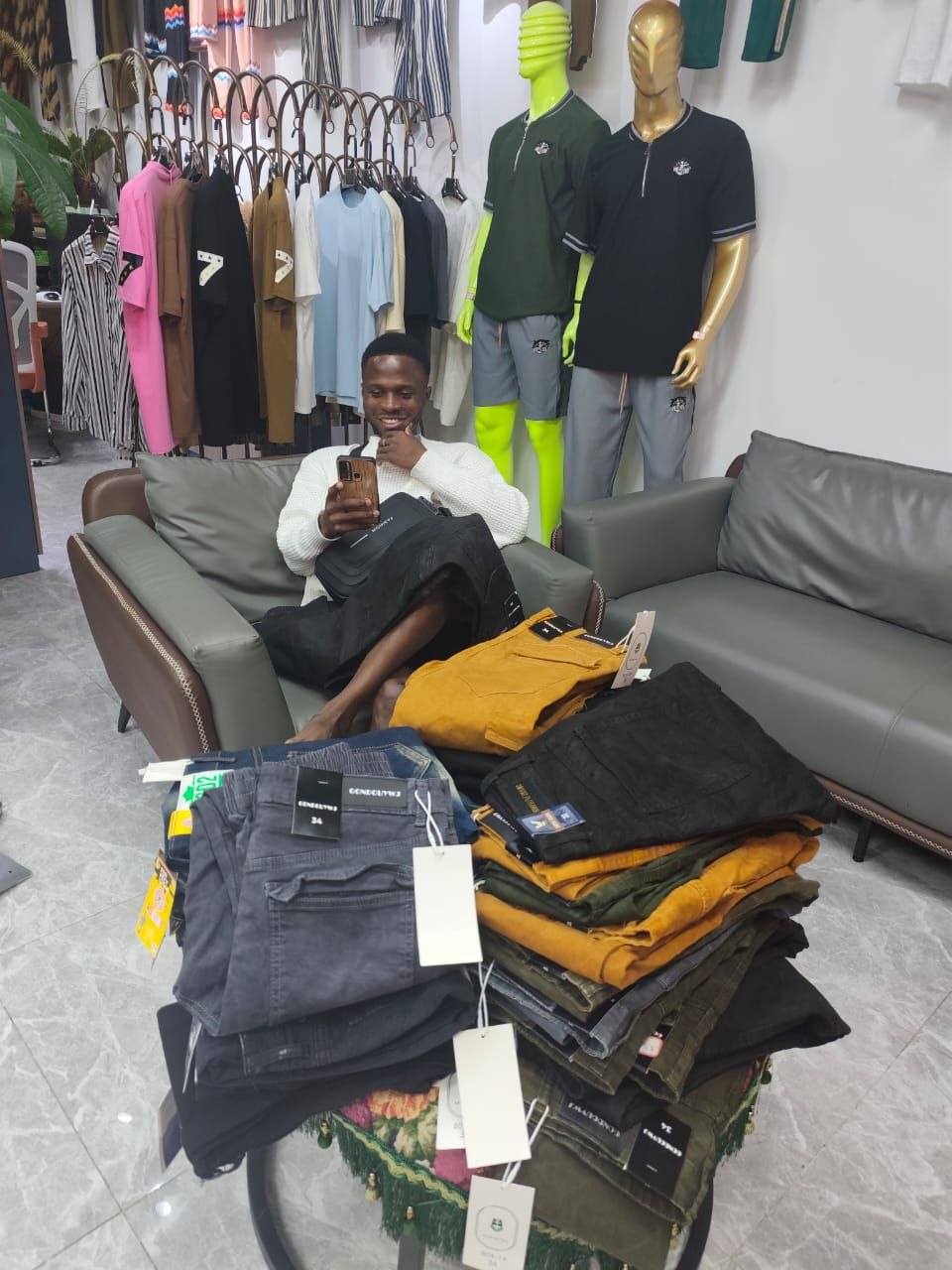 Sourcing agent researching quality products at a trade fair in China